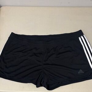 Adidas Women's Black Shorts with White Stripes